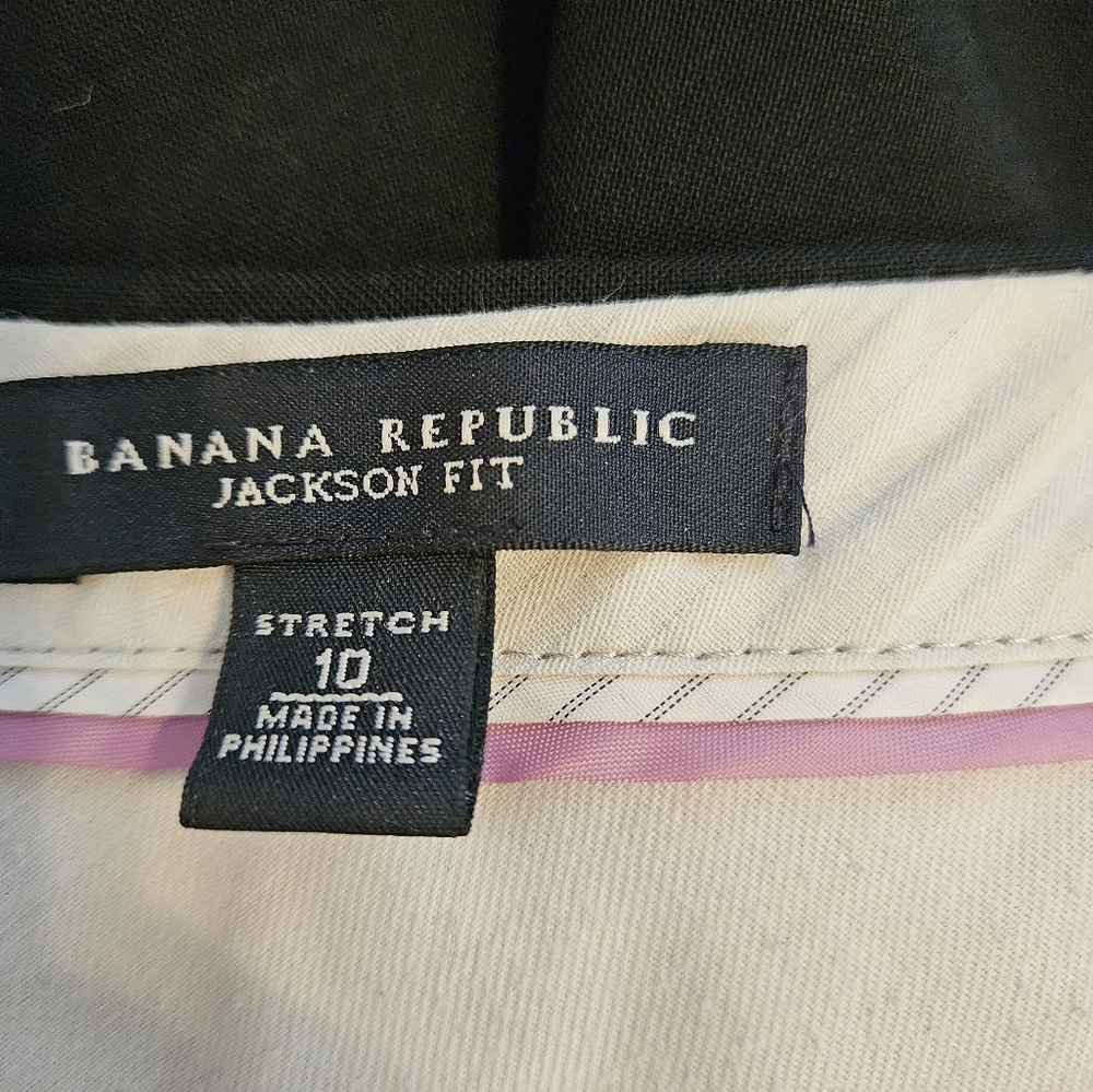 NWOT Banana Republic black Italian wool Jackson trousers pants Womens 10 - Picture 3 of 7